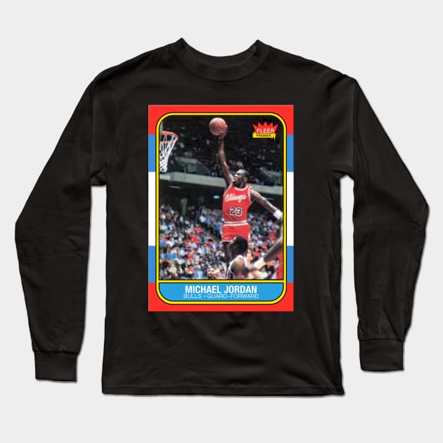 Michael Jordan Fleer '86 Card Long Sleeve T-Shirt by ParaholiX